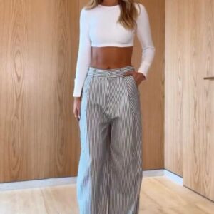 PANTALÓN RAYA GRIS