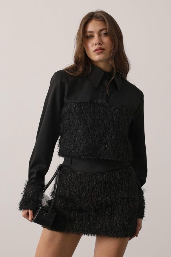 Negro Glam Elegante Bodycon Conjunto