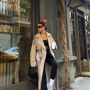 Gabardina Beige Doble Envolvente